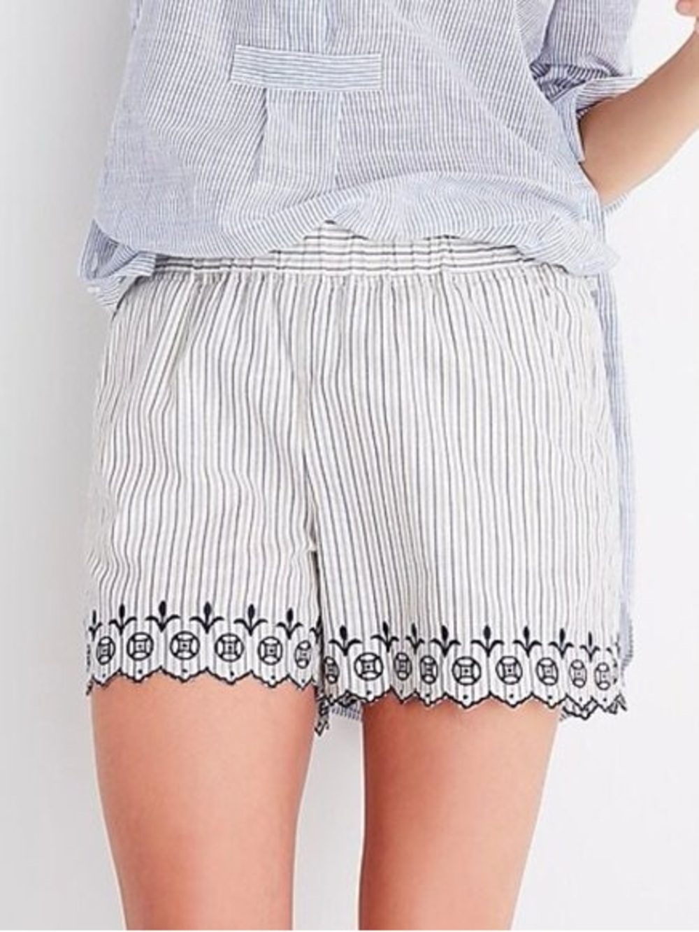 Madewell Embroidered Jardin Pull-On Shorts